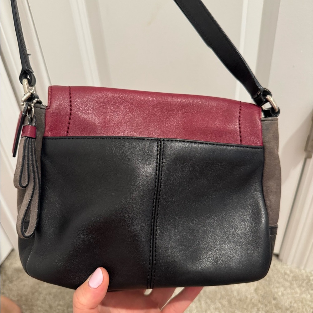 Coach Burgundy and Black Quilted Crossbody Bag - Picture 2 of 4
